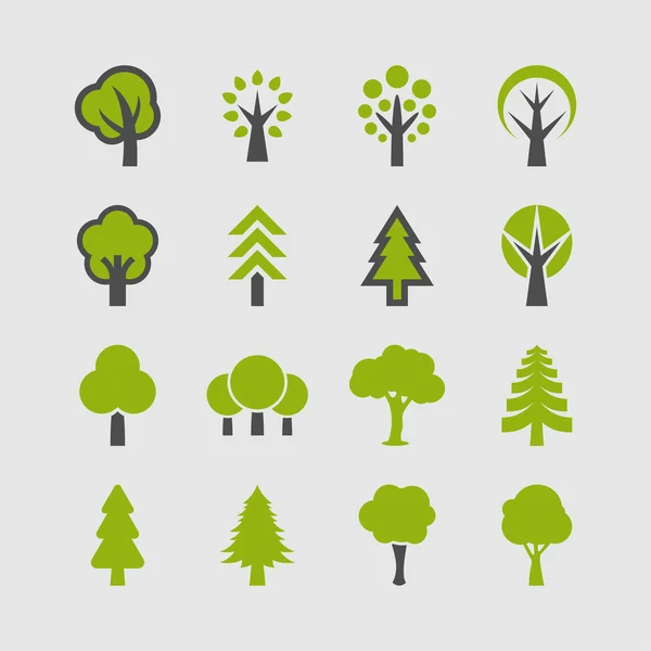 Symboles arbre nature — Image vectorielle