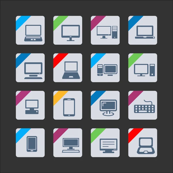 Ícones de dispositivos de computador . — Vetor de Stock