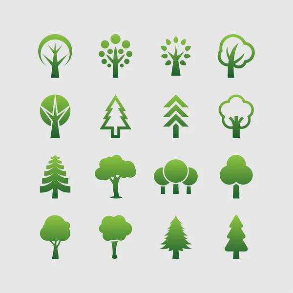 Árbol de naturaleza símbolos — Vector de stock