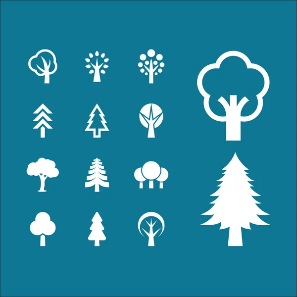 Symboles arbre nature — Image vectorielle