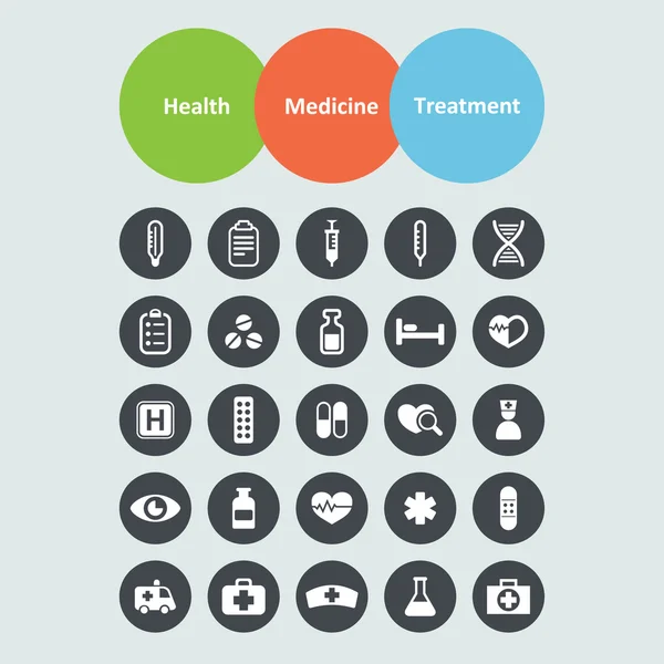 Icônes santé et médecine — Image vectorielle