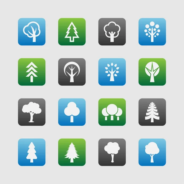Doğa ağaç sembolleri — Stok Vektör