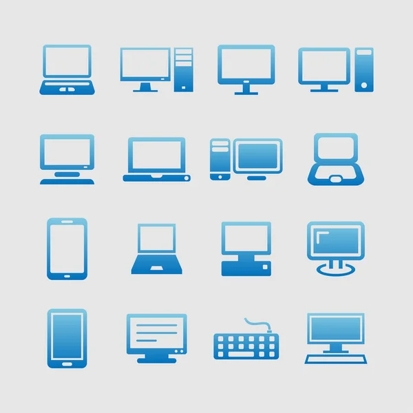 Ícones de dispositivos de computador . —  Vetores de Stock