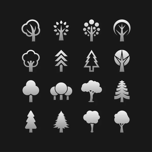 Natuur boom symbolen Rechtenvrije Stockvectors