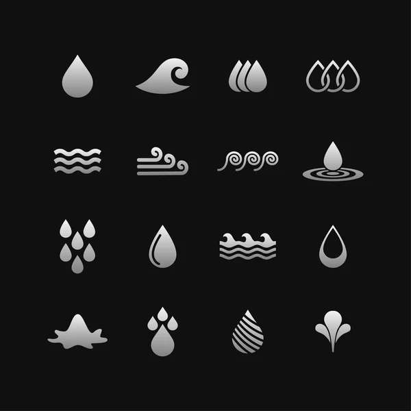 Water en vloeibaar pictogrammen Stockillustratie
