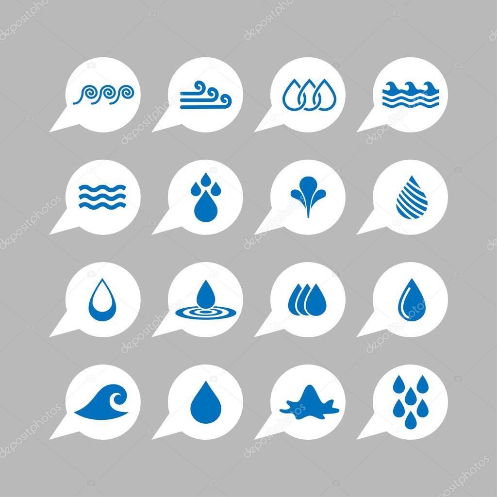Water flat icons