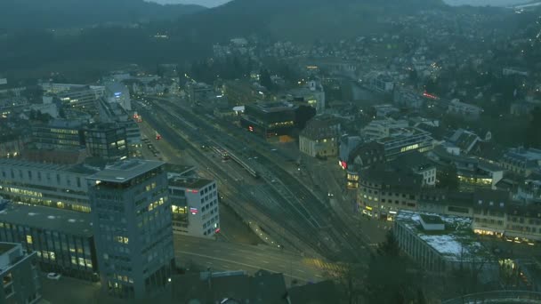Zaman aralıklı çekim - İsviçre, Baden — Stok video