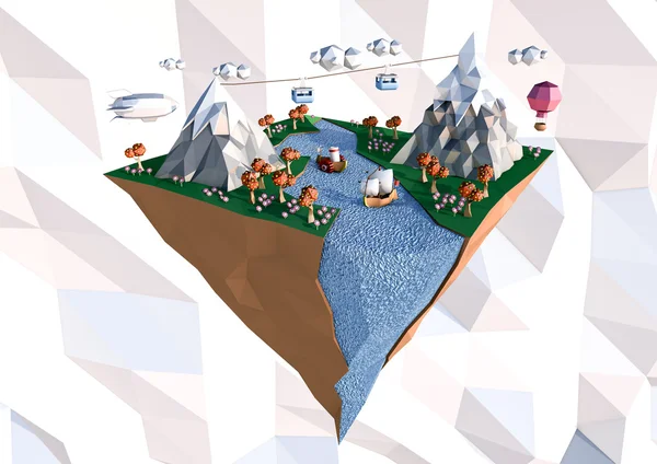 Lowpoly - dağ Adası