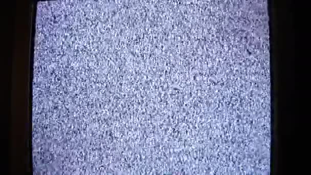 ホワイト・ノイズTV 。テレビでは信号なし。静的ノイズ干渉 — ストック動画