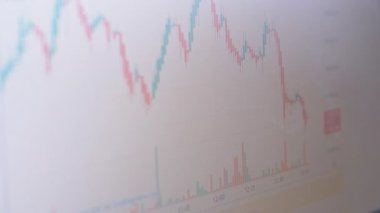 Bitcoin Kripto Para Çizelgesi. BTC Borsa 'dan alıntılar yapıyor. 4 bin. Yakın plan.