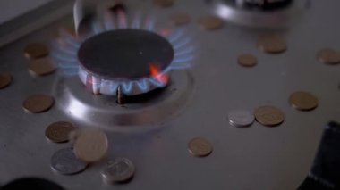 Kara Arkaplanda bir mum alevi üzerine 100 dolarlık banknot yakmak. Kadın eli bir banknotu tutar ve bir mum alevi üzerine ateşe verir. Tören, ritüel, dolar çöküşü. Yavaş çekim.