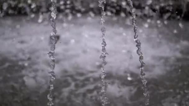 公园里的城市喷泉喷出的水。慢动作靠近点 — 图库视频影像