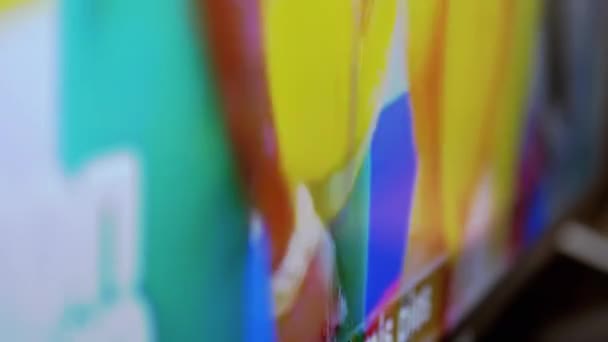 Gekleurde Pixels, Abstracte Patronen, gezien vanaf een close-up van het programma — Stockvideo