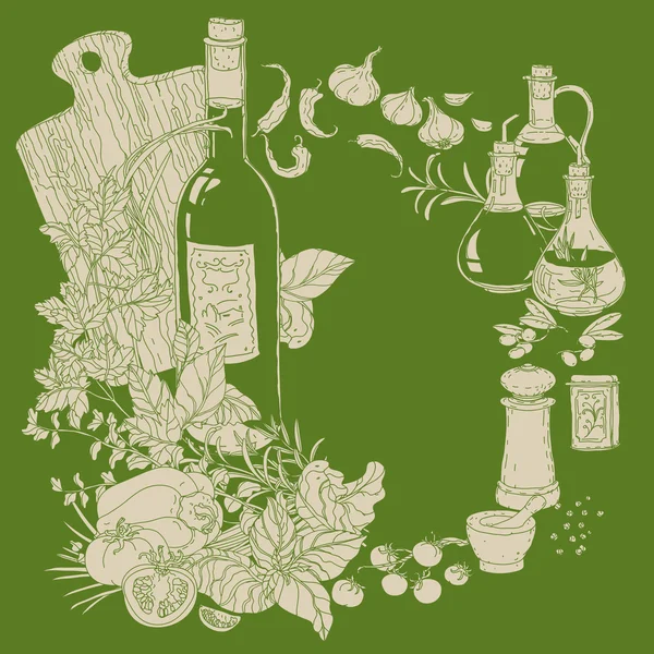 Menú Cocina Italiana — Vector de stock