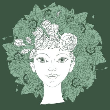 Kadın güzellik illüstrasyon vektör