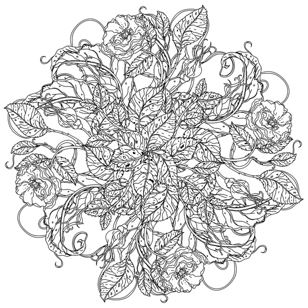 곡선형된 라인 꽃 — 스톡 벡터