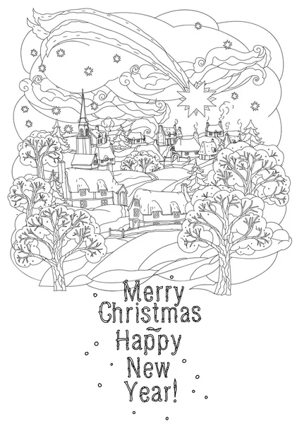 Merry christmas, lettering Greeting Card design — Stock Vector