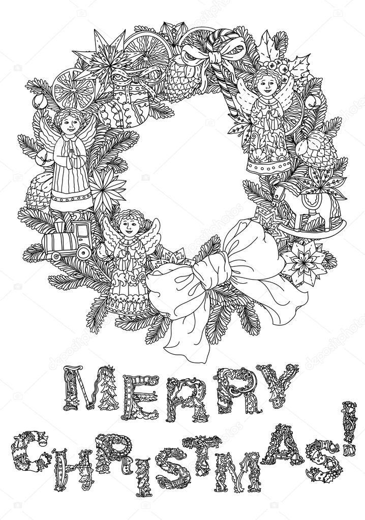 merry christmas, lettering Greeting Card design