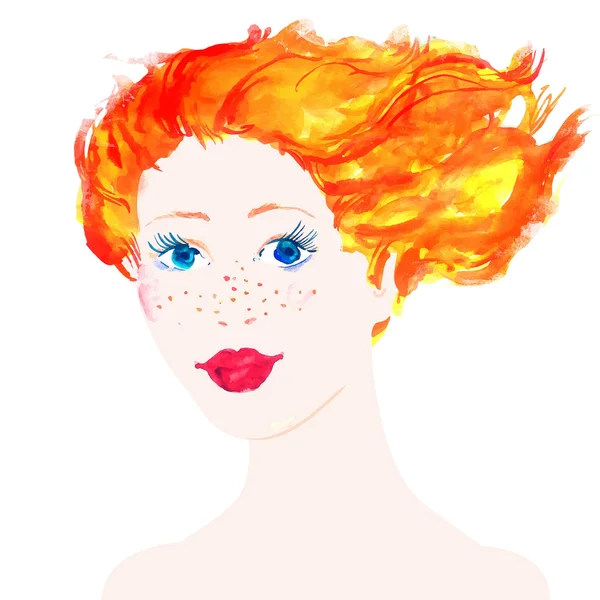 Rousse fille — Image vectorielle