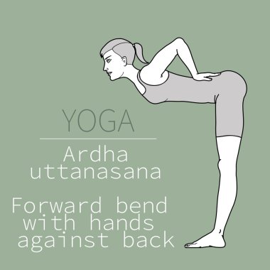 Ardha uttanasana, ileri eğmek elle geri karşı