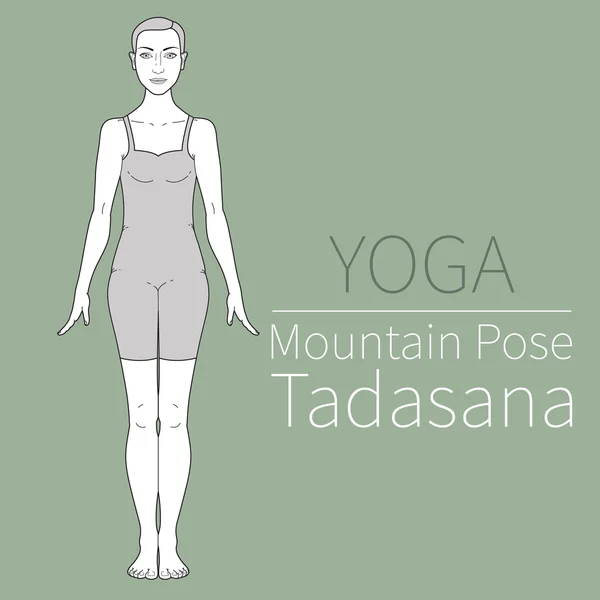 Pozice hory, Tadasana — Stockový vektor