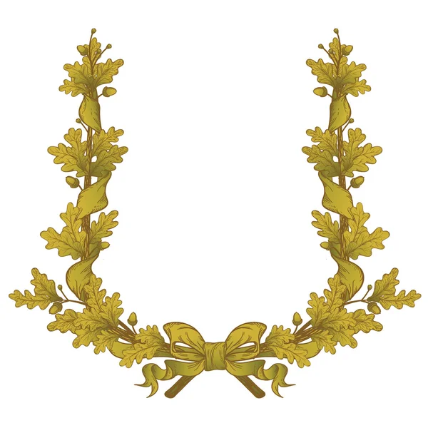 Corona de roble dorado — Archivo Imágenes Vectoriales
