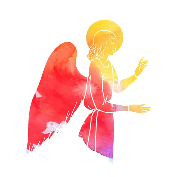 Angel at watercolor — Stock Vector