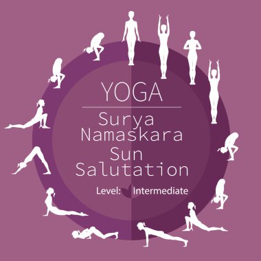 yoga poses, Surya Namaskara clipart