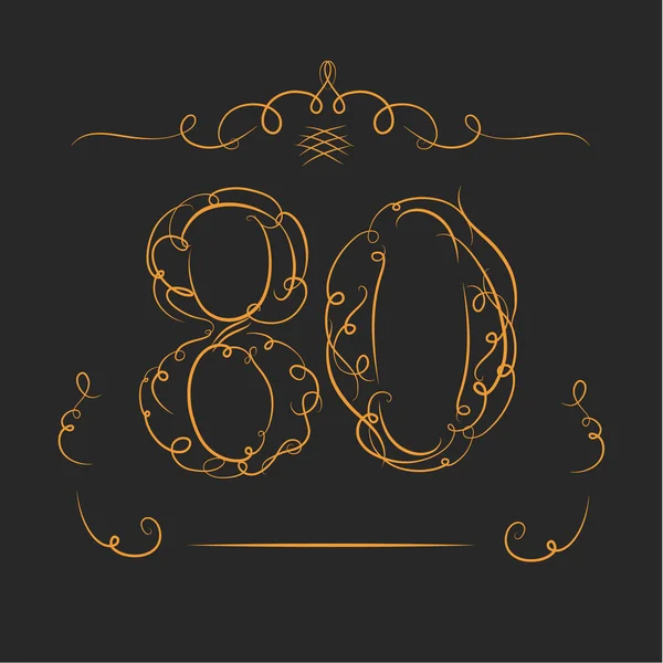 Anniversary 80th signs — Stock Vector