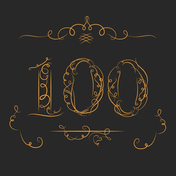 Aniversario 100 signos — Vector de stock