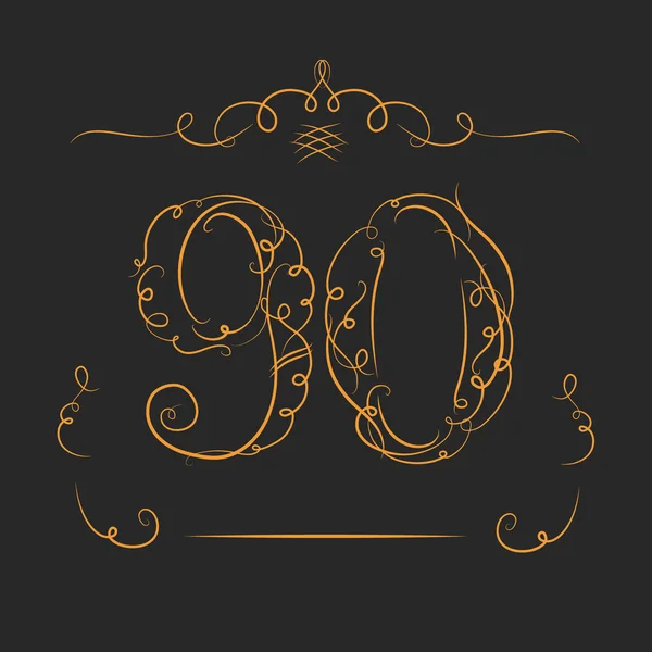 Aniversario 90 signos — Vector de stock