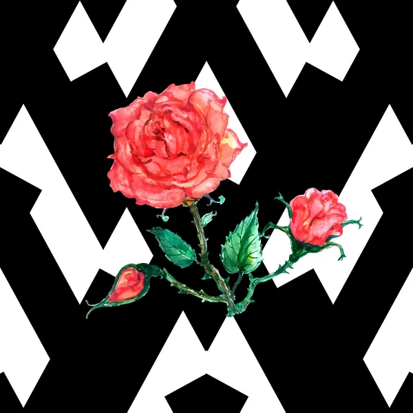Fleur sans couture motif de roses rouges — Image vectorielle