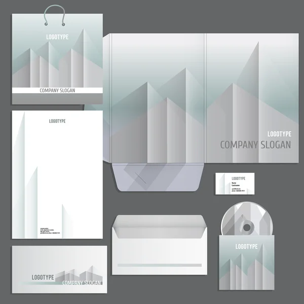 Plantilla de identidad corporativa gris — Vector de stock