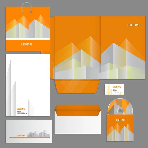 Plantilla de identidad corporativa gris — Vector de stock