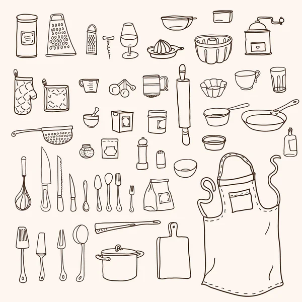 Kitchen utensils collection — Stock Vector