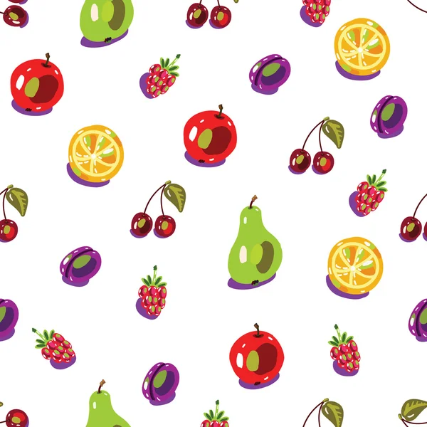 Modèle sans couture de fruits — Image vectorielle