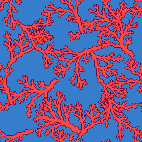 seamless colourful sea coral pattern in elegant pretentious styl