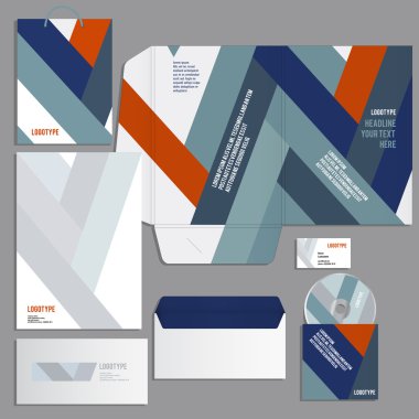 Gray corporate identity template  clipart