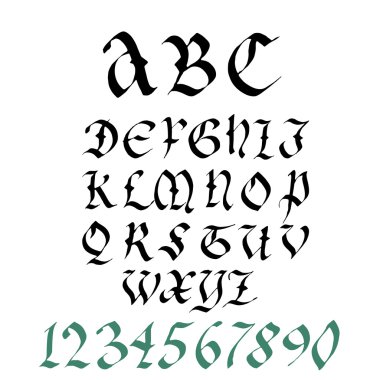 Elle çizilmiş Gotik tükenmez kalem