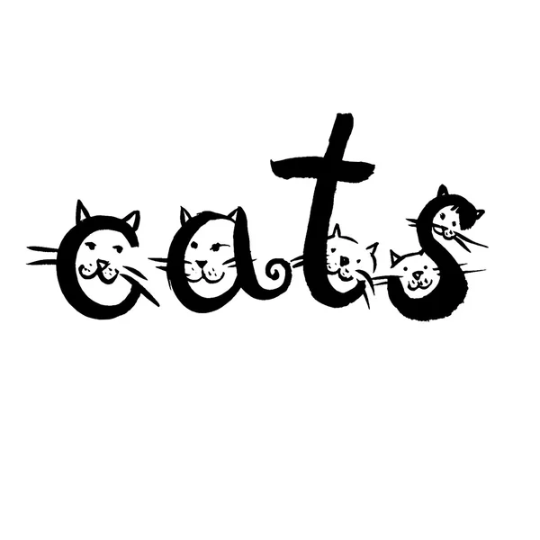 Woord katten — Stockvector