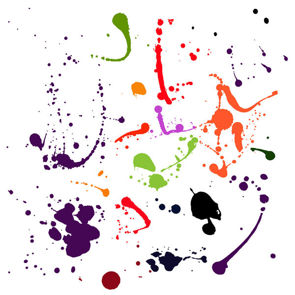 Набор черных пятен и чернильных пятен
