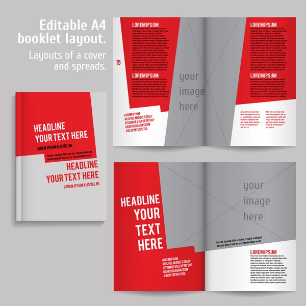 A4 libro Layout Design Template — Vettoriale Stock