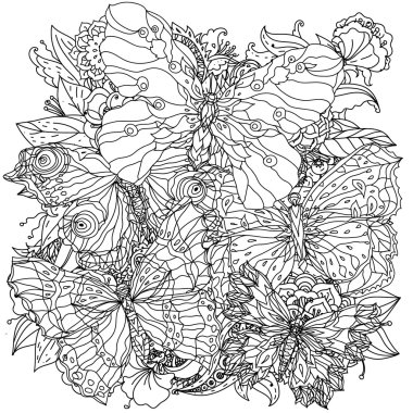 Boyama kitabı için desen.