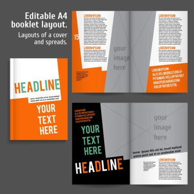 A4 booklet Layout Design Template with Cover clipart