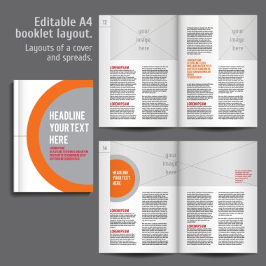 A4 booklet Layout Design Template with Cover clipart