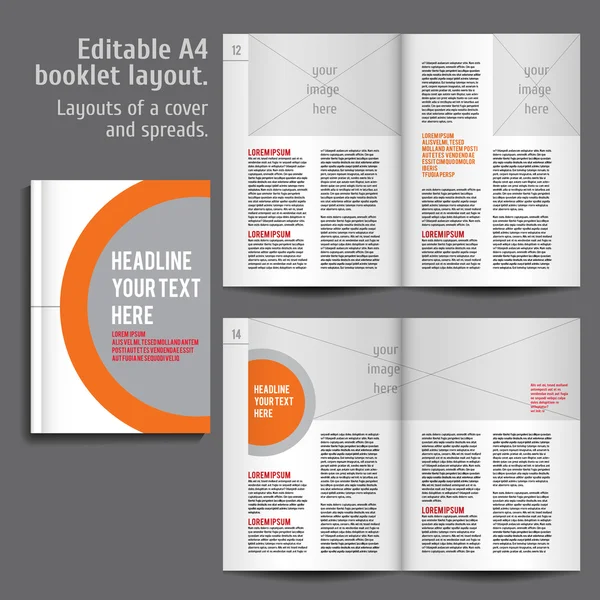 A4 Booklet-Layout-Vorlage mit Einband — Stockvektor