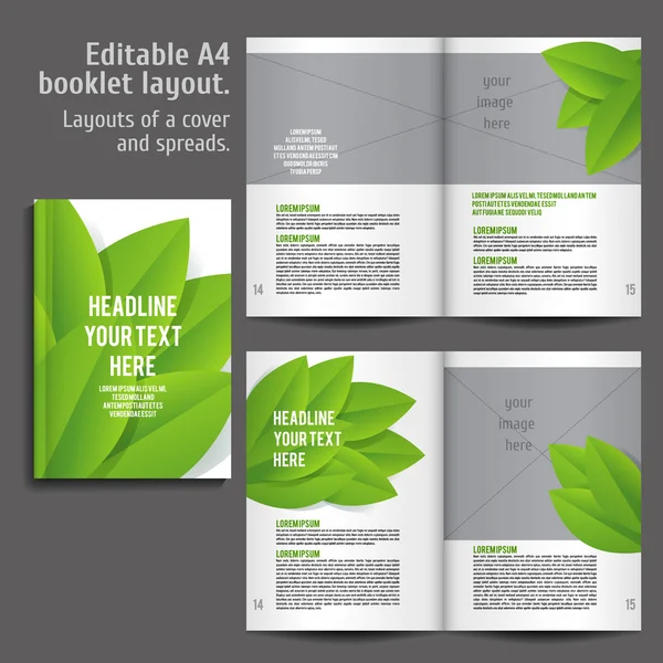 A4 libro Layout Design Template — Vettoriale Stock