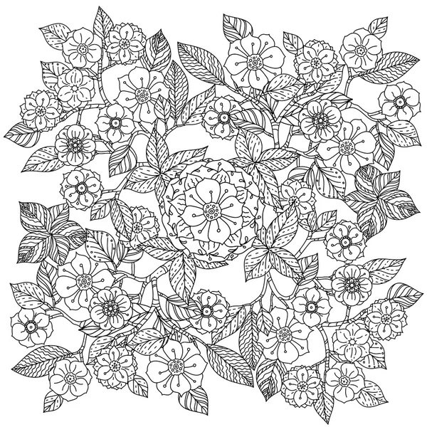 Adorno floral. Arte de estilo mandala. Patrones de Zentangle . — Archivo Imágenes Vectoriales