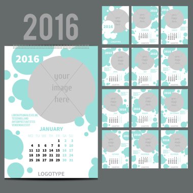 Geometrik takvim 2016. Vektör çizim