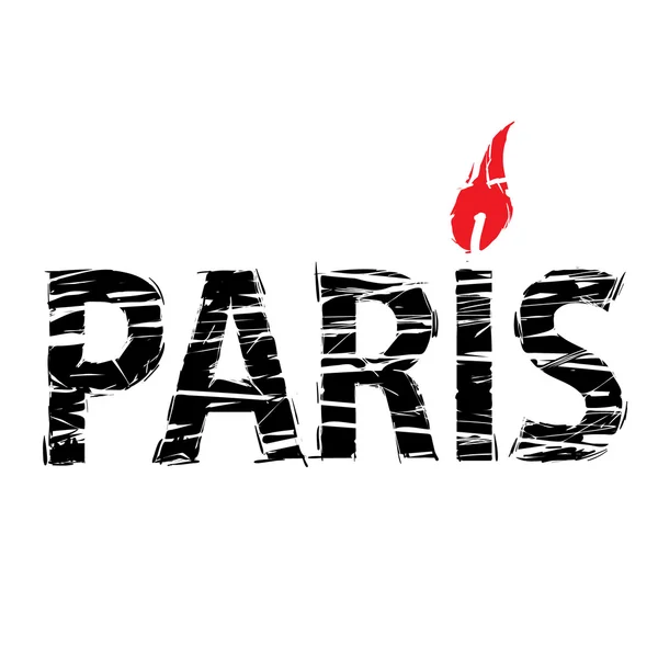 París y la vela para una oración — Vector de stock